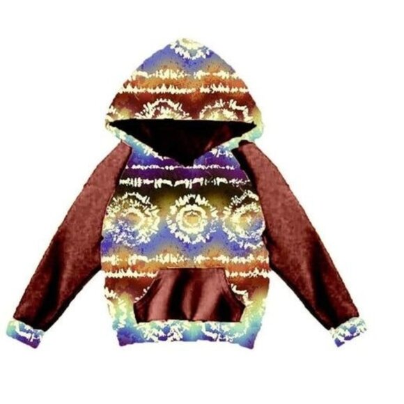 Tie-Dye Hoodie With Front Pocket & Hood 2T - Picture 2 of 2
